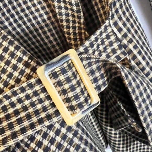 Something Navy Plaid Wrap Style Blazer XS Academia Preppy Collegiate Old Money - Picture 5 of 7